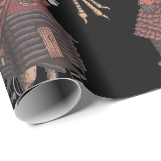 Baba Yaga Hut Black Cadeaupapier (Rol Hoek)