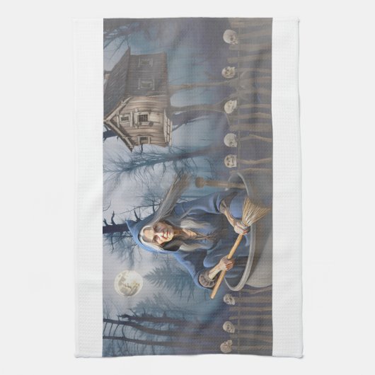 Baba Yaga Keukenhanddoek (Verticaal)