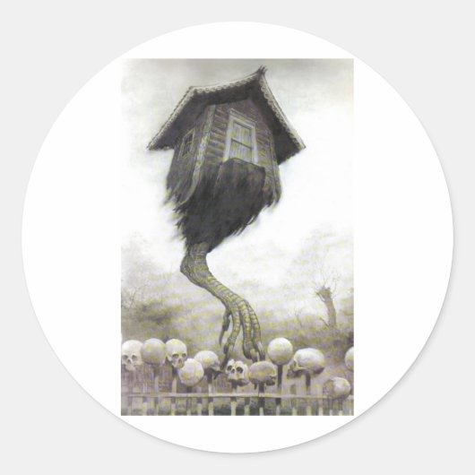 Baba Yaga Ronde Sticker (Voorkant)