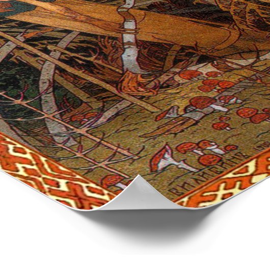 Baba Yaga - Vasilisa Beautiful By Ivan Bilibin Poster (Hoek)