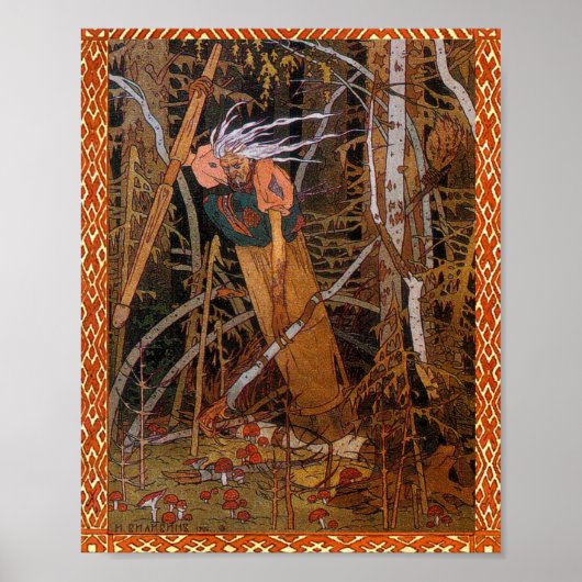 Baba Yaga - Vasilisa Beautiful By Ivan Bilibin Poster (Voorkant)