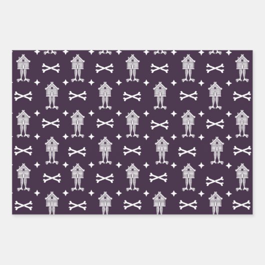 Baba Yaga's Hut Folk Horror Wrapping Papieren vell Inpakpapier Vel (Voorkant 3)