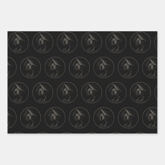 Baba Yaga's Hut Spooky Folklore Inpakpapier Vel (Voorkant 3)