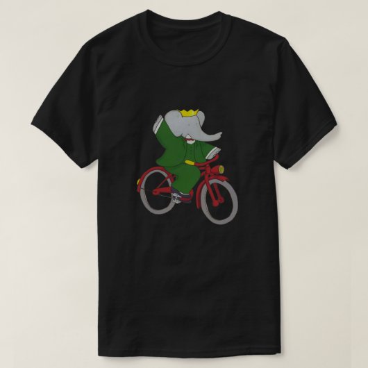 Babar rijdt met een fietskast t-shirt (Design voorkant)