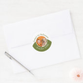Baba's 1e Halloween Upload Foto Bewerkbare Tekst Ronde Sticker (Envelop)
