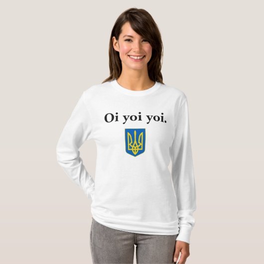 Baba's Oekraïense Oi Yoi Yoi Tryzub kraambek T-shirt (Voorkant volledig)