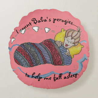 Baba's Perogies Pyrohy pierogi Sleeptime Rond Kussen