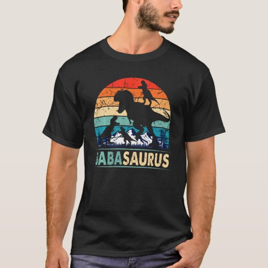 Babasaurus Rex Baba Dinosaur 3 Kinderen Grappige V T-shirt (Voorkant)