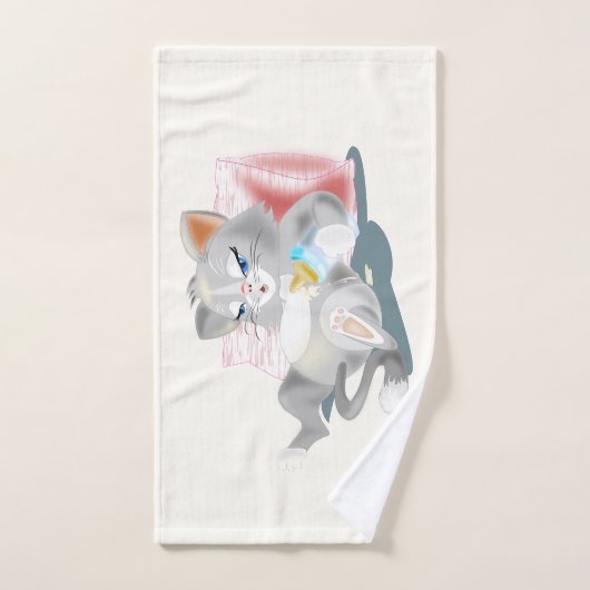 Babay Kitten Bath Towel Set - Aangepaste kleuren Bad Handdoek (Handdoek)