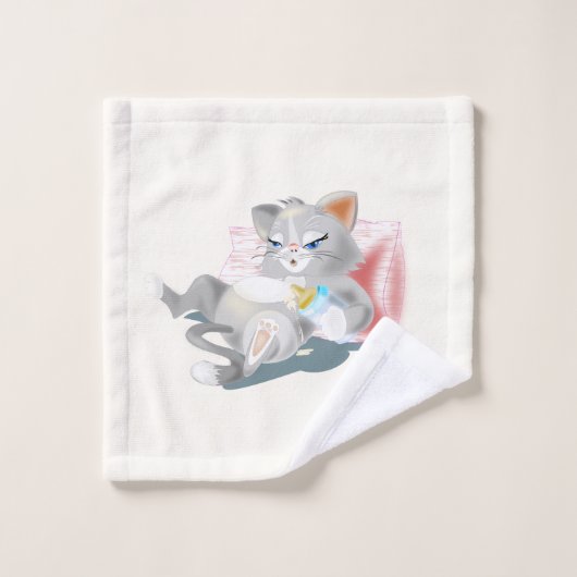 Babay Kitten Bath Towel Set - Aangepaste kleuren Bad Handdoek (Wasdoekje)