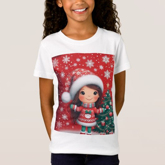 Babay Meisje T-shirt Christmas Design (Voorkant)