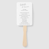 Babbette minimalistisch modern huwelijksprogramma handwaaier (Voorkant)