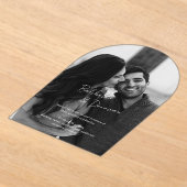 Babbette minimalistische foto moderne bruiloft acryl uitnodigingen (Laagn)