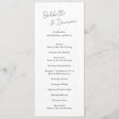 Babbette minimalistische moderne bruiloft programmakaart (Voorkant)