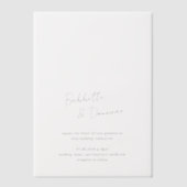 Babbette minimalistische moderne bruiloft vellum uitnodigingen (Voorkant)