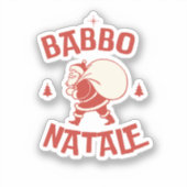Babbo Natale Italiaans Santa Renna Vrolijk Kerstfe Sticker (Voorkant)