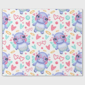 Babby Hippo met een zonnebril met hartvorm Cadeaupapier (Vlak)