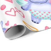 Babby Hippo met een zonnebril met hartvorm Cadeaupapier (Rol Hoek)