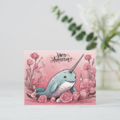 Babby Narwhal jubileum Briefkaart (Staand voorkant)