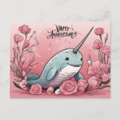 Babby Narwhal jubileum Briefkaart (Voorkant)