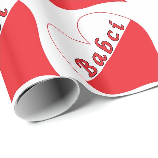 Babci Poland Heart Cadeaupapier (Rol Hoek)