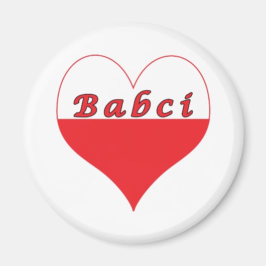 Babci Poland Heart Magneet (Voorkant)