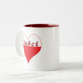 Babci Poland Heart Tweekleurige Koffiemok (Voorkant links)