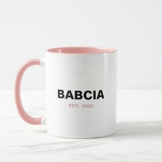 Babcia Est. Jaar - Het perfecte oma cadeau Mok (Links)