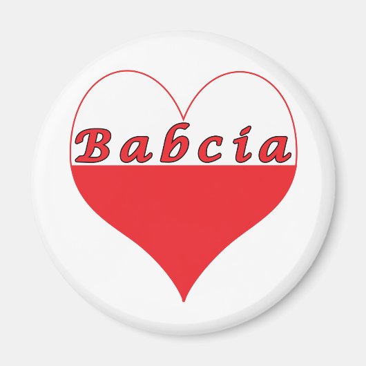 Babcia Poland Heart Magneet (Voorkant)