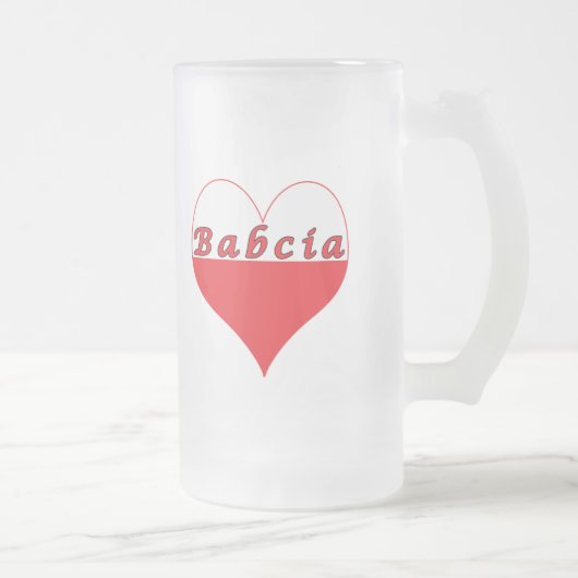 Babcia Poland Heart Matglas Bierpul (Rechts)
