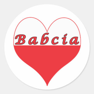 Babcia Poland Heart Ronde Sticker