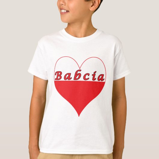 Babcia Poland Heart T-shirt (Voorkant)