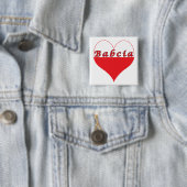 Babcia Poland Heart Vierkante Button 5,1 Cm (In situ)