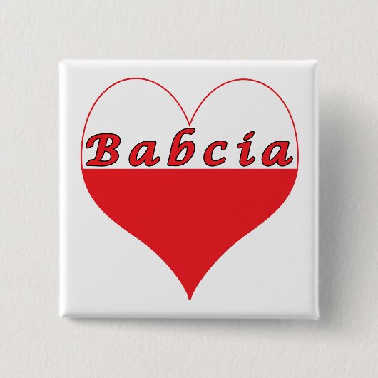 Babcia Poland Heart Vierkante Button 5,1 Cm (Voorkant)
