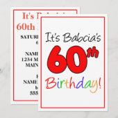 Babcia's 60ste mijlpaal verjaardagsfeest kaart (Voorkant / Achterkant)