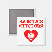 Babcia's keuken met Poolse witte adelaar Magneet (Voorkant / Achterkant)