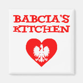 Babcia's keuken met Poolse witte adelaar Magneet (Voorkant)