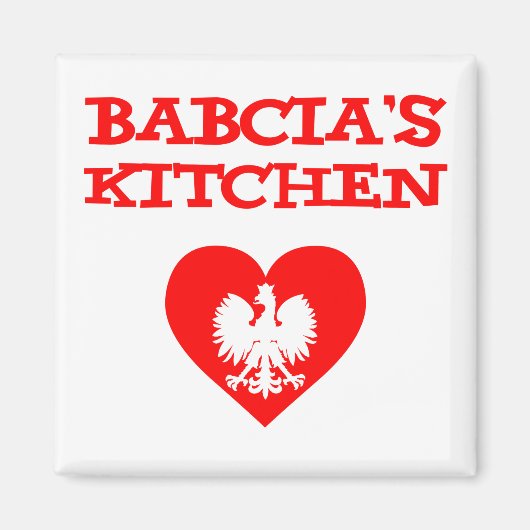 Babcia's keuken met Poolse witte adelaar Magneet (Voorkant)