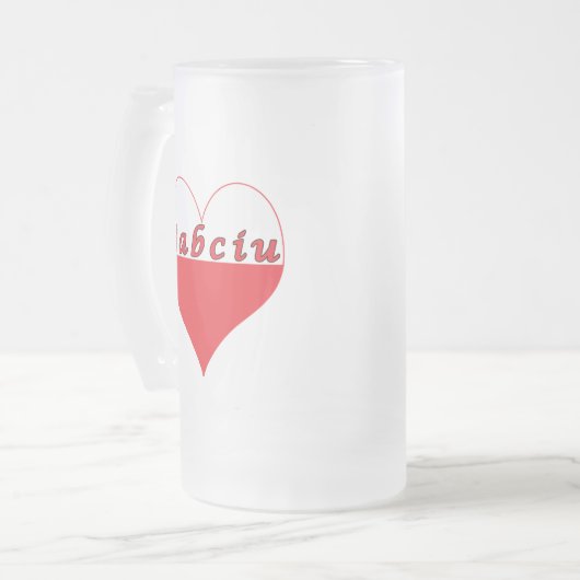 Babciu Poland Heart Matglas Bierpul (Voorkant links)