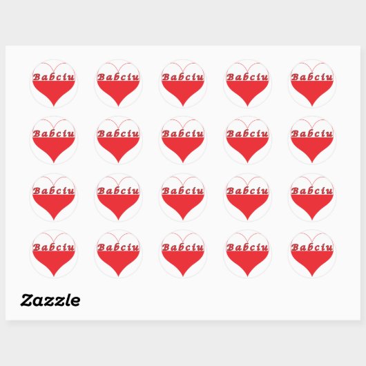 Babciu Poland Heart Ronde Sticker (Vel)
