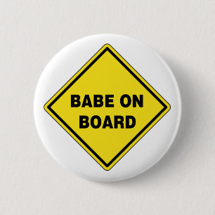 Babe aan boord ronde button 5,7 cm