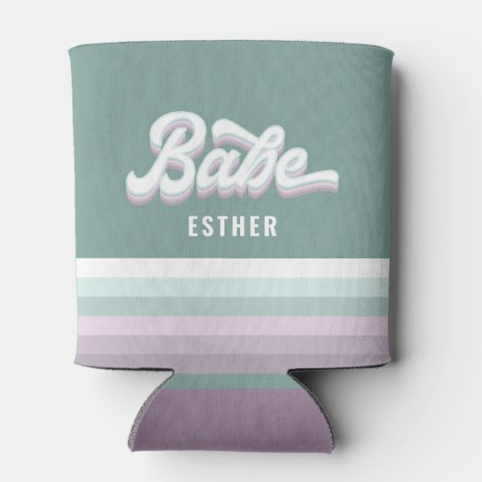 Babe bachelorette bruiloft funky retro 80's pastel blikjeskoeler (Achterkant)