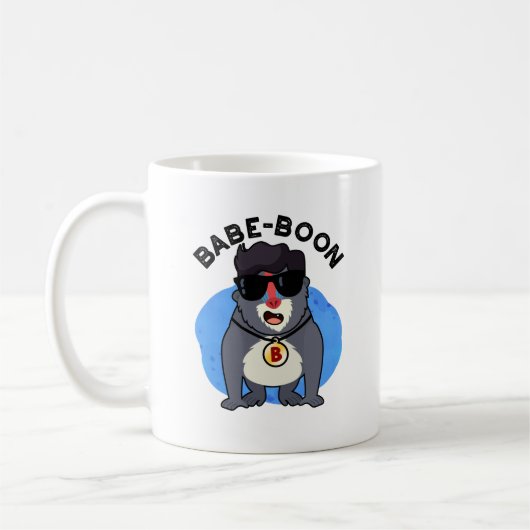 Babe-boon Funny Animal Monkey Baboon Pun Koffiemok (Links)