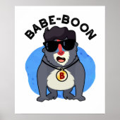 Babe-boon Funny Animal Monkey Baboon Pun Poster (Voorkant)