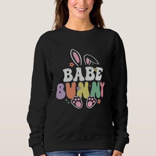 Babe Bunny Women Easter Day Rabbit Grandma Family Trui (Voorkant)