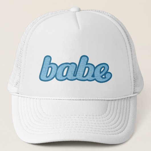 " babe " denim blauw en wit pet (Voorkant)
