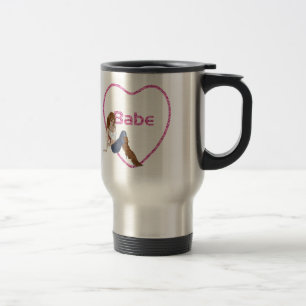 Babe Glitter Heart Snoep Redhead Girl Design Reisbeker