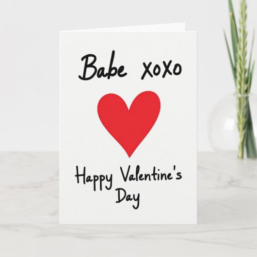 Babe Happy Valentines Day Card Kaart (Voorkant)