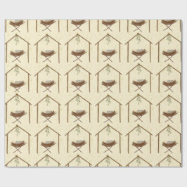 Babe in a manger Christmas wrap Cadeaupapier