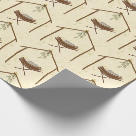 Babe in a manger Christmas wrap Cadeaupapier (Hoek)